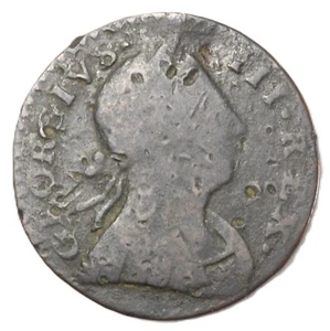Medio penique de cobre colonial estadounidense 1772 Machins Mills V 6-72A - Imagen 1 de 2