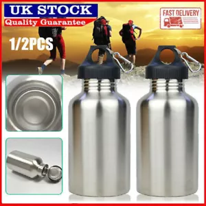 2L Stainless Steel Large Mouth Water Drink Bottle Kettle Cycling Gym Big Bottle - Picture 1 of 13