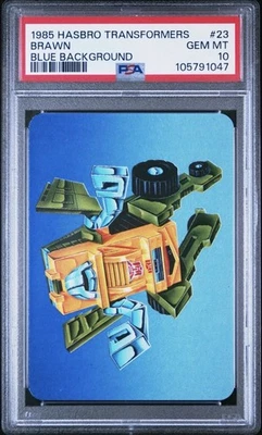 1985 Hasbro Transformers Card Brawn Autobots # 23 PSA 10 - Image 1 of 2