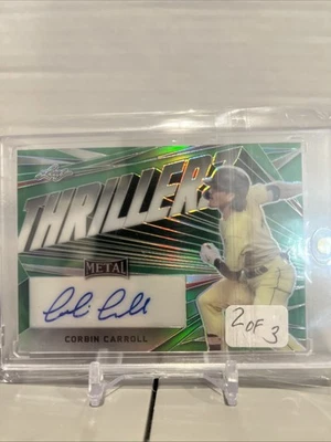 2023 Leaf Metal Baseball TH-CC - Corbin Carroll Thriller Auto Green /3 Autograph - Image 1 of 2