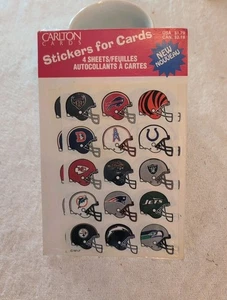 Vintage Aufkleber NFL AFC Carlton Karten Football Helm versiegelt 4 Blatt - Bild 1 von 2
