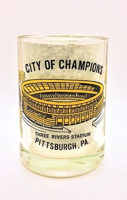 Vintage City of Champions Pittsburgh, Pa Glass Mug W/Three Rivers Stadium - Image 1 of 4