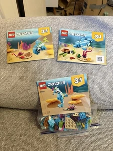 LEGO Creator 31128 – Dolphin & Turtle (3‑in‑1) Complete w/ Manual - Picture 1 of 2