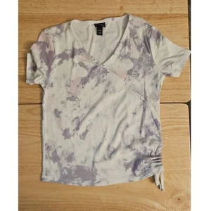 Art Class Purple, Pink, and Cream Tie-Dye Faux Wrap Top Size M (7/8) - Picture 1 of 5