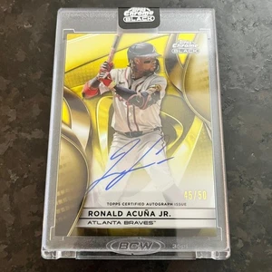 2025 Topps Chrome Black Autographs Gold Ronald Acuna Jr /50 Atlanta Braves - Picture 1 of 2