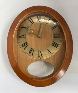 Orologio da parete in legno e metallo - retrò anni '60 Vibes / per ricambi o riparazioni - Foto 1 di 18