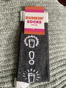 Dunkin’ Socks Limited Holiday Edition 2019 Black and White OS - Picture 1 of 3