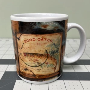 Good Catch Fisherman Coffee Mug Stoneware Made In Thailand Pre Owned - Picture 1 of 9