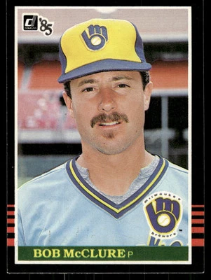 1985 Donruss #536 Bob McClure Milwaukee Brewers Baseball Card - Image 1 of 2