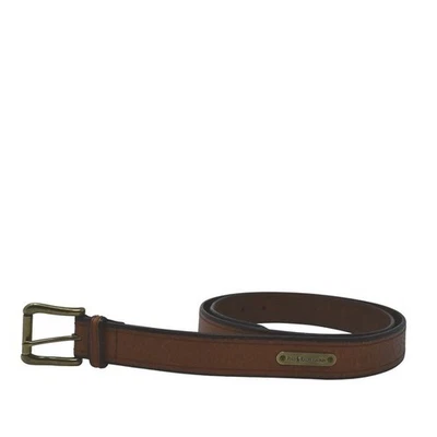 Polo Ralph Lauren Cinturón Cuero Marrón Latón Logo Placa Talla 42 Cuero Italiano Foto 1 de 4