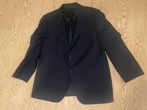 Hugo Boss Suit Navy Striped James 4 Sharp 6 100% Wool 48R Flat Pants 48R - Picture 1 of 10