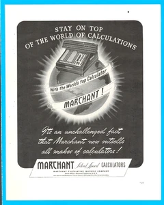 Marchant Taschenrechner Büroausstattung Oakland California Sekretär Druckanzeige 1942 - Bild 1 von 3