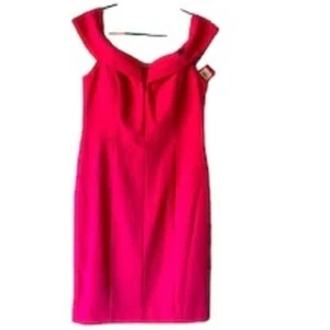 $170 Vince Camuto Women's Plus Size Off The Shoulder Pink Sheath Dress Formal 14 - Picture 1 of 9