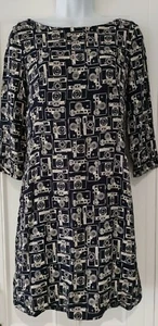 Womens Emily And Fin Blue Camera Print Pockets Strike A Pose Tunic Dress XS Vgc - Picture 1 of 9