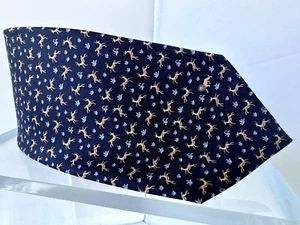 New Salvatore Ferragamo Men's Tie Deer Blue Classic Silk Neckwear - Picture 1 of 15
