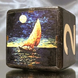 Moonlit Mariner - Sail Through Challenge - Backgammon Doubling Cube 36mm - Picture 1 of 9