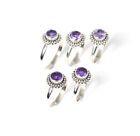 Wholesale 5pc 925 Solid Sterling Silver Cut Purple Amethyst Ring Lot R230