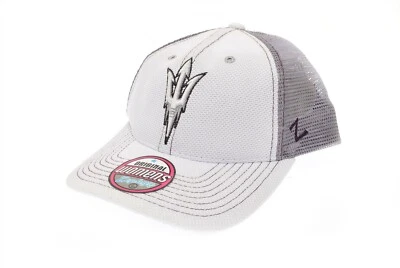 Women's Arizona Sun Devils Zephyr Trucker Adjustable Baseball Hat White - Image 1 of 4