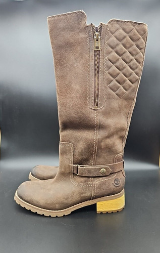 Stivali alti da donna Timberland Dry 104110 marroni pelle scamosciata spazzolata taglia 8 5
