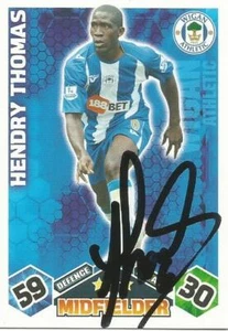 HENDRY THOMAS SIGNED WIGAN 2009/2010 MATCH ATTAX TRADING CARD+COA - Picture 1 of 1