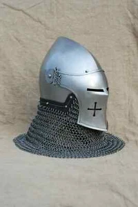 Bascinet Griffon Helm mit Kettenhemd Rüstung Barbut Helmet - Bild 1 von 6