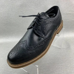 Red Tape Fleetwood Oxford Black Leather Wingtip Brogue Lace Up Shoes Size 11 - Picture 1 of 11