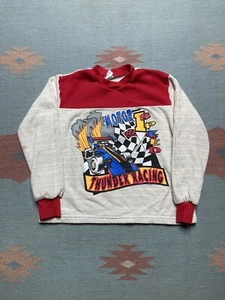 Vintage 70s 80s crewneck sweatshirt motor speed Thunder racing youth kids medium - Picture 1 of 5