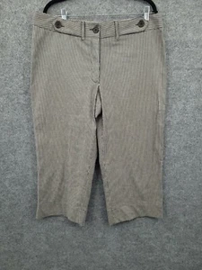 Monroe & Main Cropped Pants Women's Size 16 Mid Rise Wide Leg Black Striped  - Picture 1 of 12
