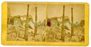 Chicago IL - 1871 FEUERRUINEN - RUINEN DES OPERNHAUSES - Stereoansicht - Bild 1 von 2