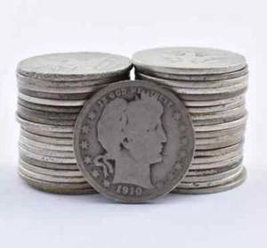 40 G/AG Barber Liberty Head Quarters FULL DATES 90% Silver NO Culls Nice - Picture 1 of 1