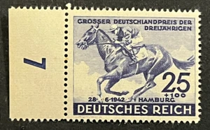 Travelstamps: 1942 Germany stamps Scott #B204 Blue ribbon Horse race Hamburg MNH - Photo 1 sur 5