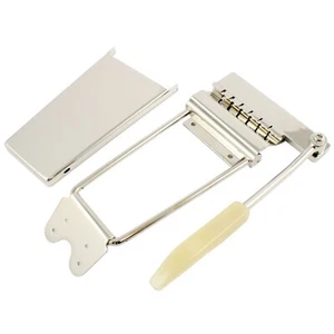 NEW Vibrola Long Gibson Style Vibrato Maestro Tailpiece With Arm & Cover, NICKEL - Picture 1 of 3