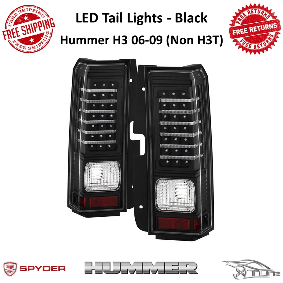 Par de luces traseras LED Spyder Xtune negras para 06-09 Hummer H3 (no H3T) #5017697 Foto 1 de 4