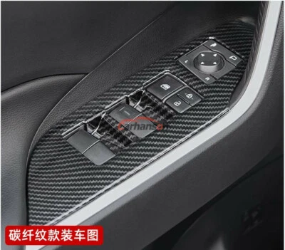 Para Toyota Rav4 Accesorios Fibra de Carbono Ventana Vidrio Interruptor Elevador Cubierta Borde LHD Foto 1 de 4