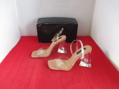 AQUA Glass Ankle Strap High Heel Sandals $118 - US SIZE 8 1/2 - Clear - 1121 - Image 1 of 4
