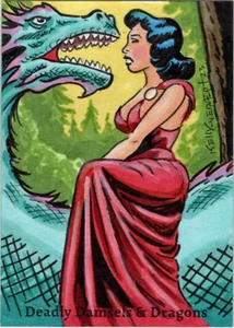 Deadly Damsels & Dragons 5finity 2023 Sketch Card Kelly Everaert V4 - Picture 1 of 2