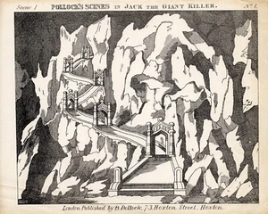 Toy Theatre - Original Sheet - Pollock's Jack the Giant Killer Scene No.1 c1900 - Picture 1 of 1