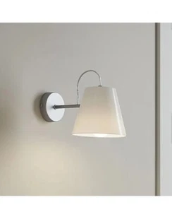 GoodHome Syenite Silver &white Chrome effect Wall Light Compatible With E27 Bulb - Picture 1 of 2