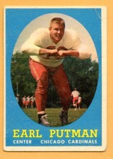 1958 Topps Football #88 Earl Putman (VG) -- Chicago Cards