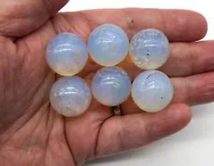 Vintage Gruppe von 6 gegrabenen Shooter Moonie Murmeln. Diese messen plus oder minus 3/4" - Bild 1 von 7