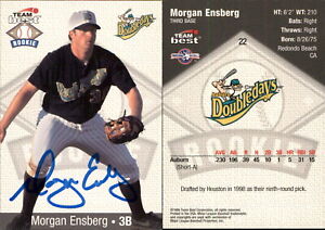 Morgan Ensberg Signed 1999 Team Best #22 Card Auburn Doubledays Auto AU