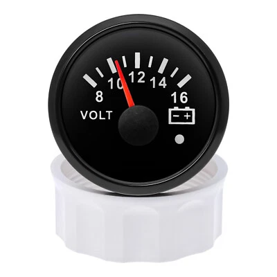 Universal 2'' 52mm 8-16V Voltmeter Volt Voltage Gauge Meter For Marine Car Boat  - Image 1 of 4