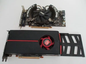 Lot of 2 GPU Graphics Cards ATI MSI  N460GTX Cyclone mix - Picture 1 of 4