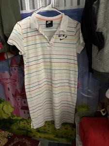 Vintage Nike Multi Colored Stripe Shirt/dress Kids XL Very Cute Summer Dress - Picture 1 of 4
