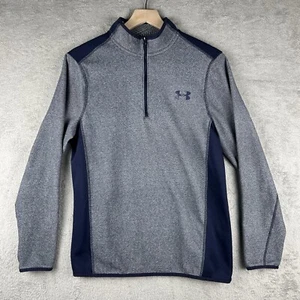 Under Armour Cold Gear Sweater Mens Size Small 1/4 Zip Pullover Blue Polyester - Picture 1 of 8