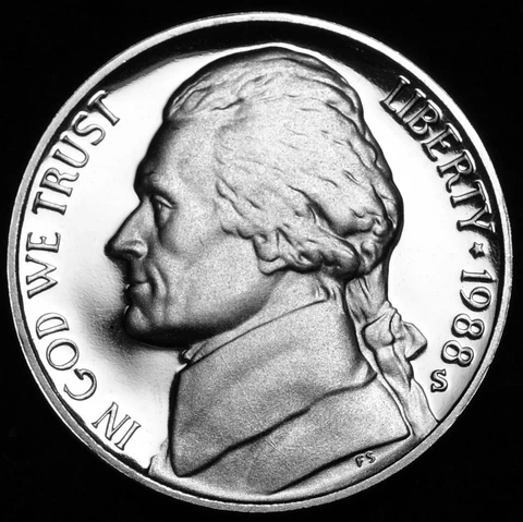 1988 S Jefferson Proof Nickel Cover