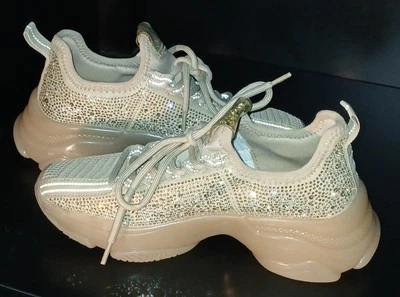 Steve Madden Girls Maxima Rhinestone Detail Sneakers (Youth Size 3) 3M - Image 1 of 3