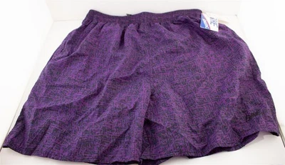 Pantalones Cortos Entrenador Atlético Bicicleta Años 90 De Colección Nylon Púrpura Negro Cordón L Foto 1 de 4