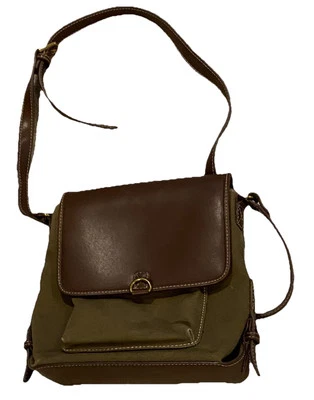 Women's RELIC Brown Faux Leather & Olive Canvas Shoulderbag Purse - Image 1 of 4