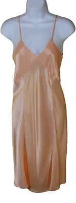 VESTIDO AÑOS 30 SLIP MELOCOTÓN SATINADO CORTE BIA ALETA ERABARBARA LEE TALLA 33 DBL taza de tela Foto 1 de 4